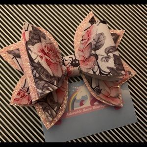 Pink Rose Itsy-bitsy spider faux hair bow